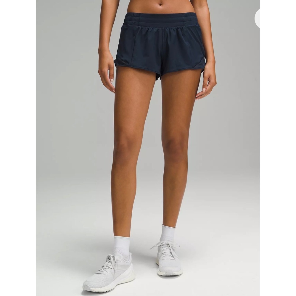 Lululemon Hotty Hot Low-Rise Lined Shorts 2.5" Navy Blue Size 12